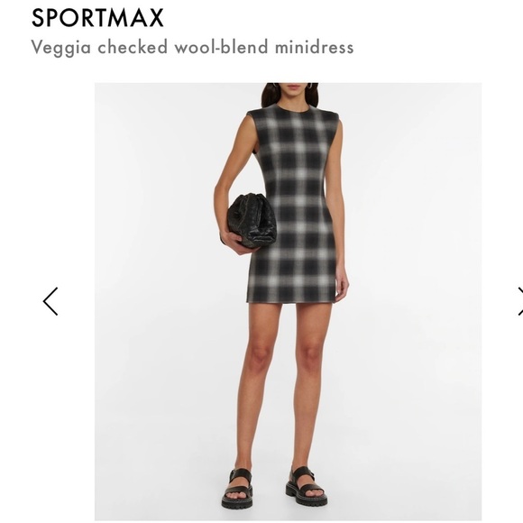 SPORTMAX MaxMara Checked Sleeveless Crewneck Mini Dress. Sz: M US4/6 165/88A NWT - Picture 6 of 16